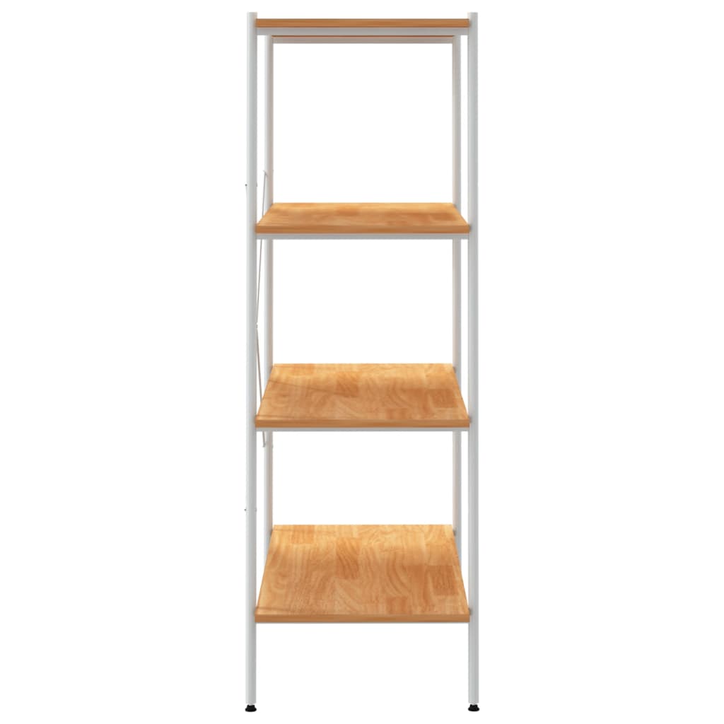 4-Tier Shelving Unit White and Oak 80x40x130 cm