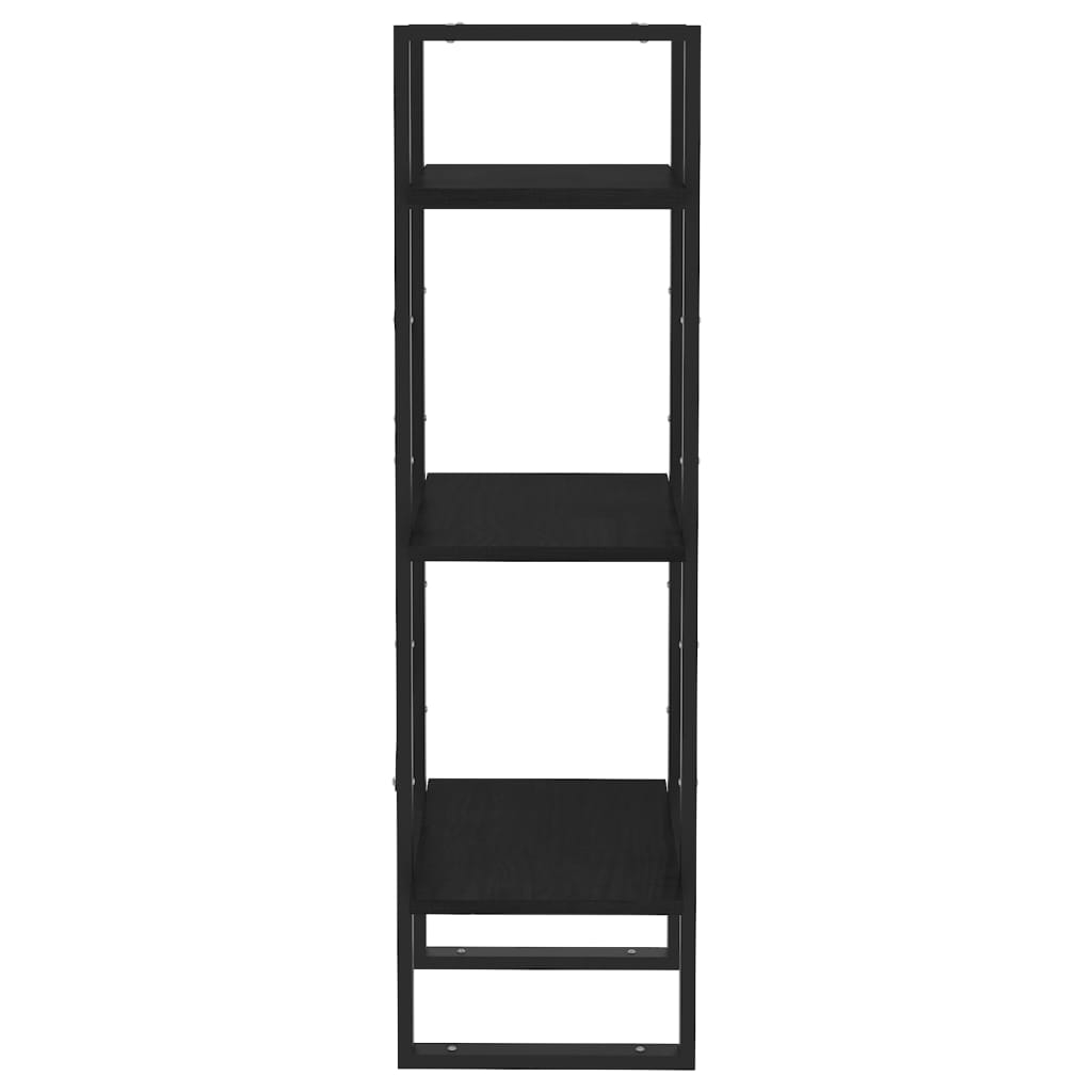 3-Tier Book Cabinet Black 40x30x105 cm Solid Pinewood