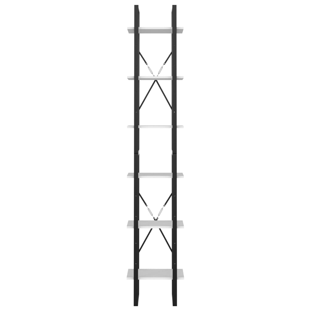 6-Tier Book Cabinet White 40x30x210 cm Engineered Wood