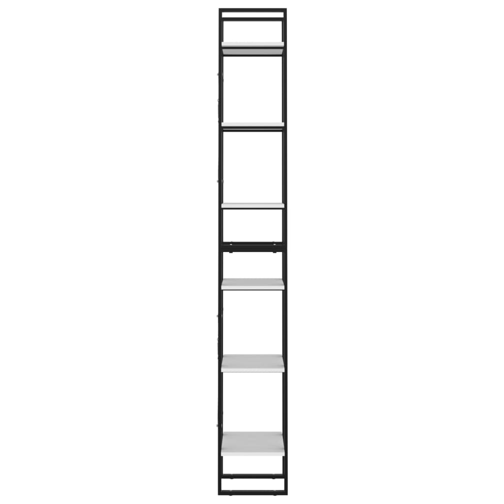 6-Tier Book Cabinet White 40x30x210 cm Engineered Wood