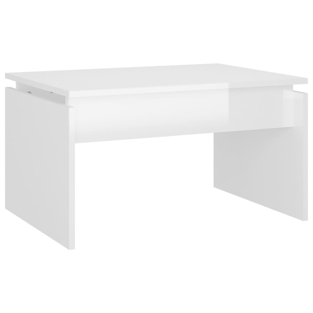 Coffee Table High Gloss White 68x50x38 cm Engineered Wood