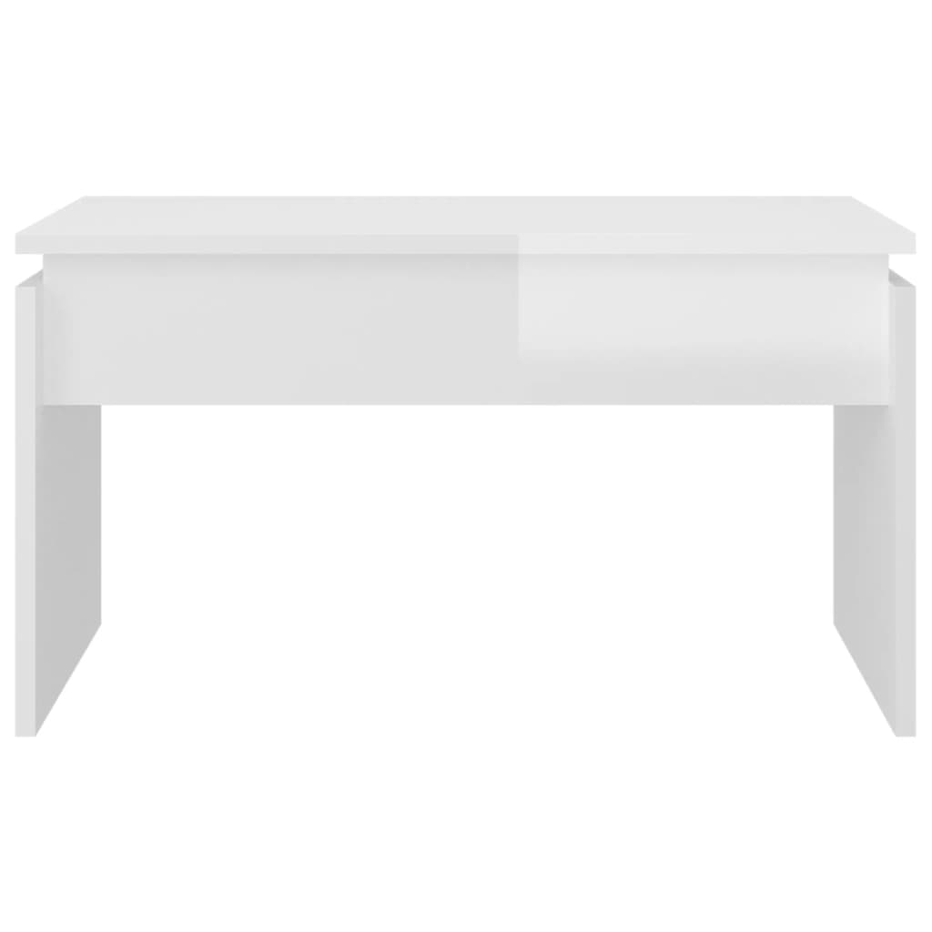 Coffee Table High Gloss White 68x50x38 cm Engineered Wood
