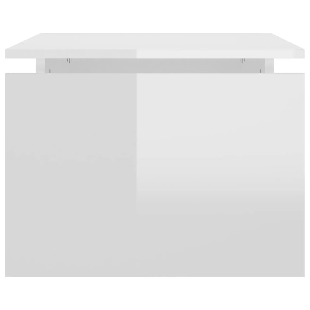 Coffee Table High Gloss White 68x50x38 cm Engineered Wood