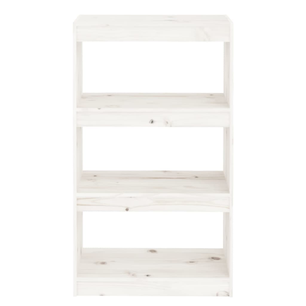 Book Cabinet/Room Divider White 60x30x103.5 cm Solid Wood Pine