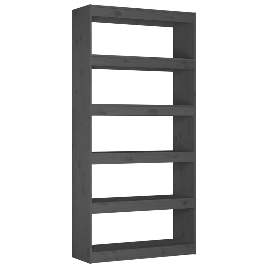 Book Cabinet/Room Divider Grey 80x30x167.4 cm Solid Wood Pine