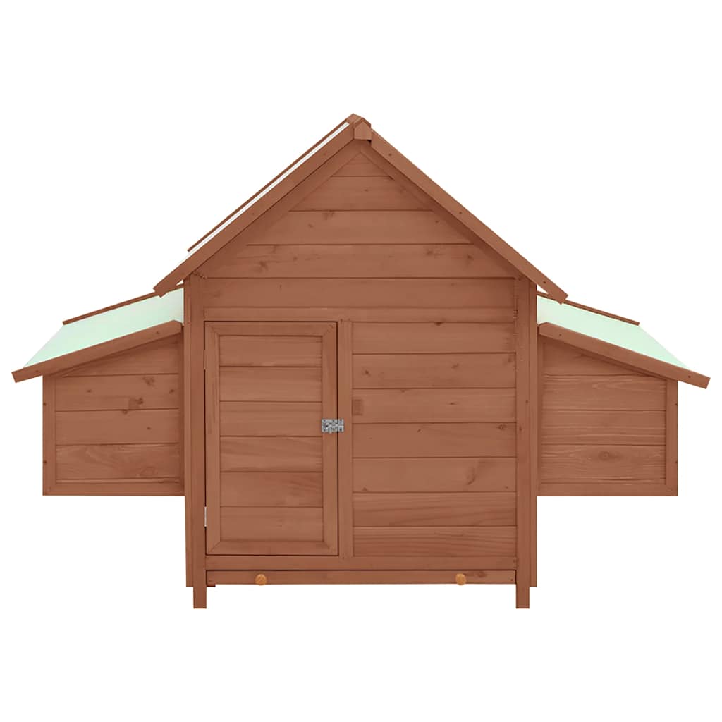 Chicken Coop Mocha and White 150x96x110 cm Solid Firwood