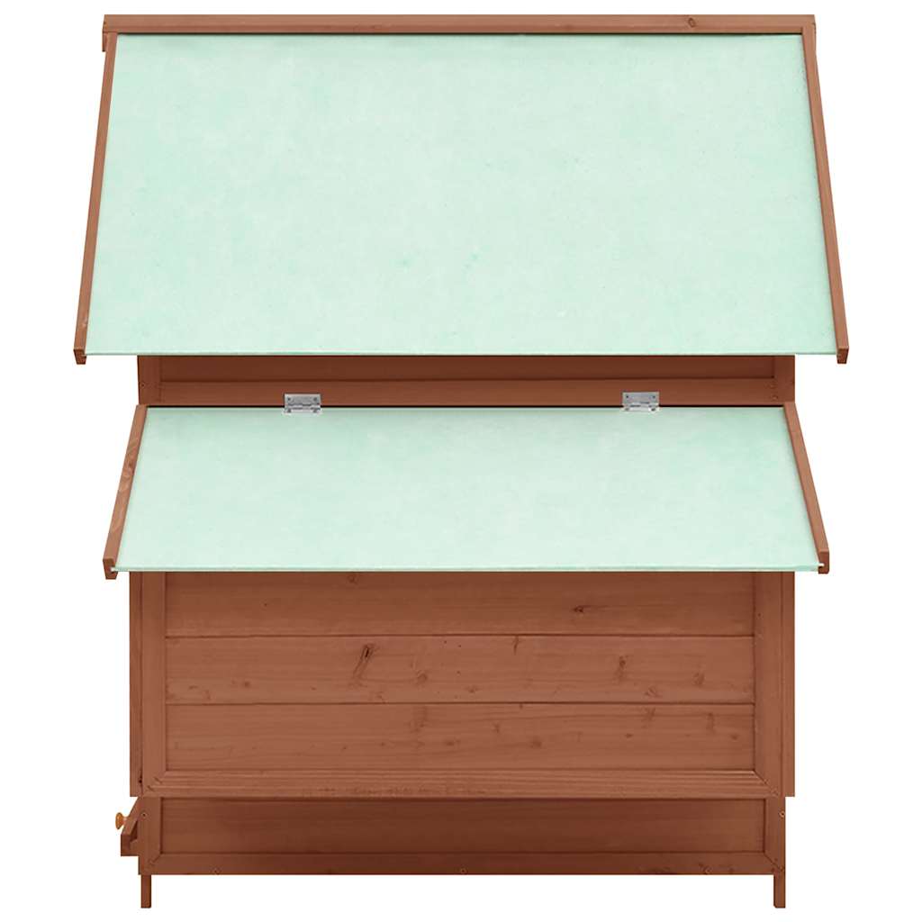 Chicken Coop Mocha and White 150x96x110 cm Solid Firwood
