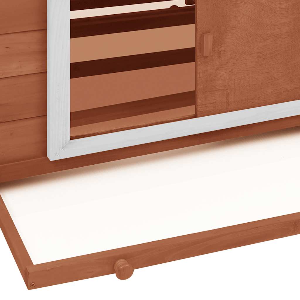 Chicken Coop Mocha and White 150x96x110 cm Solid Firwood