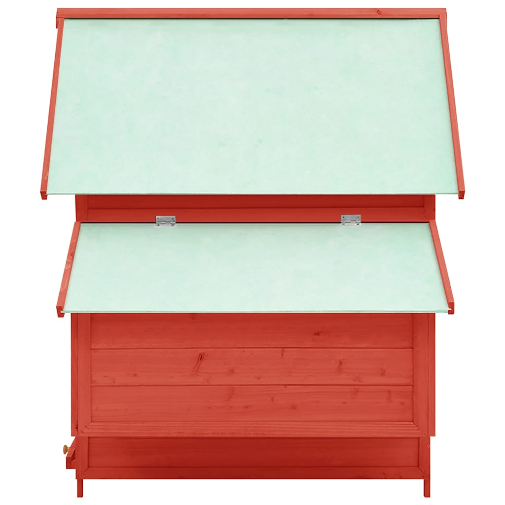 Chicken Coop Red and White 150x96x110 cm Solid Firwood