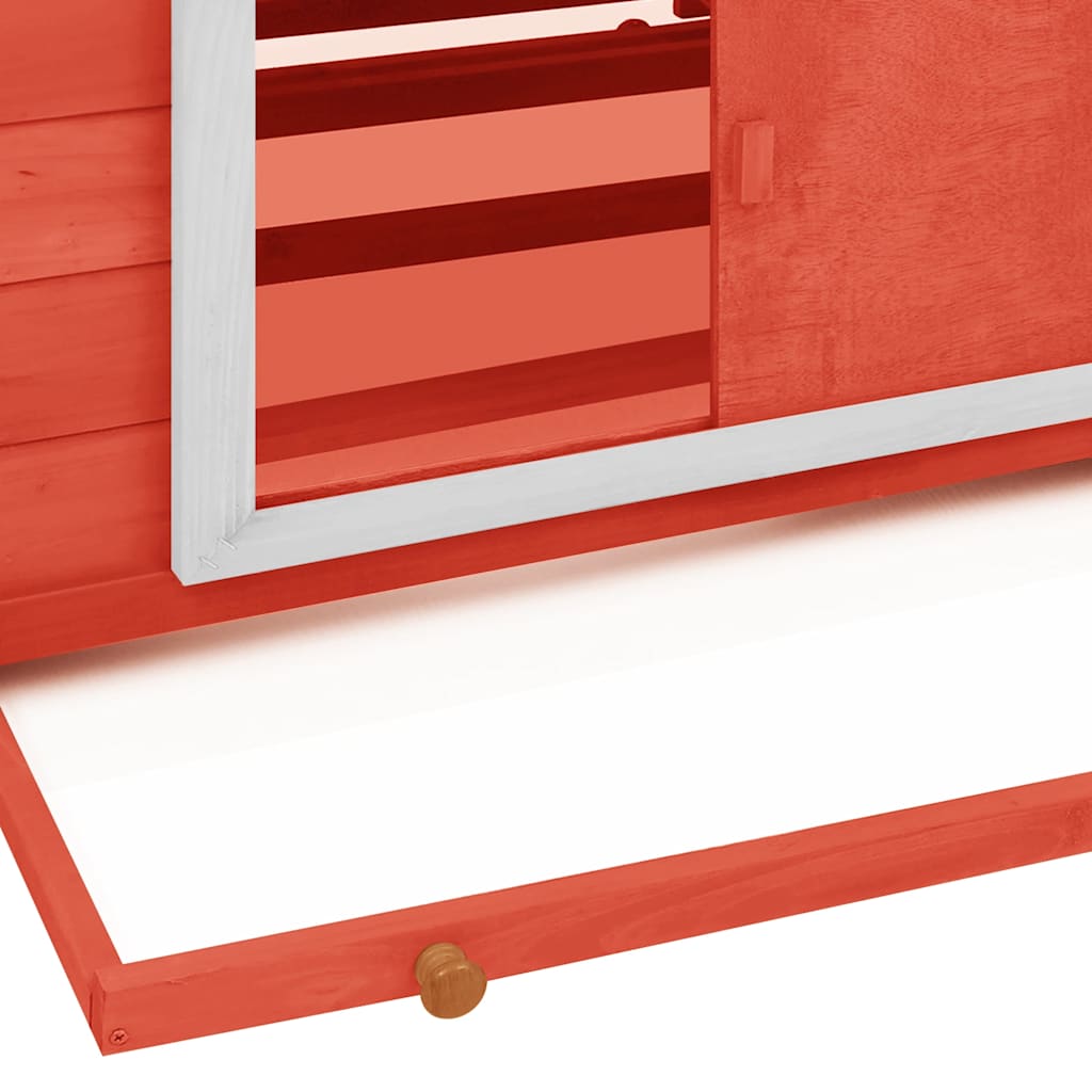Chicken Coop Red and White 150x96x110 cm Solid Firwood