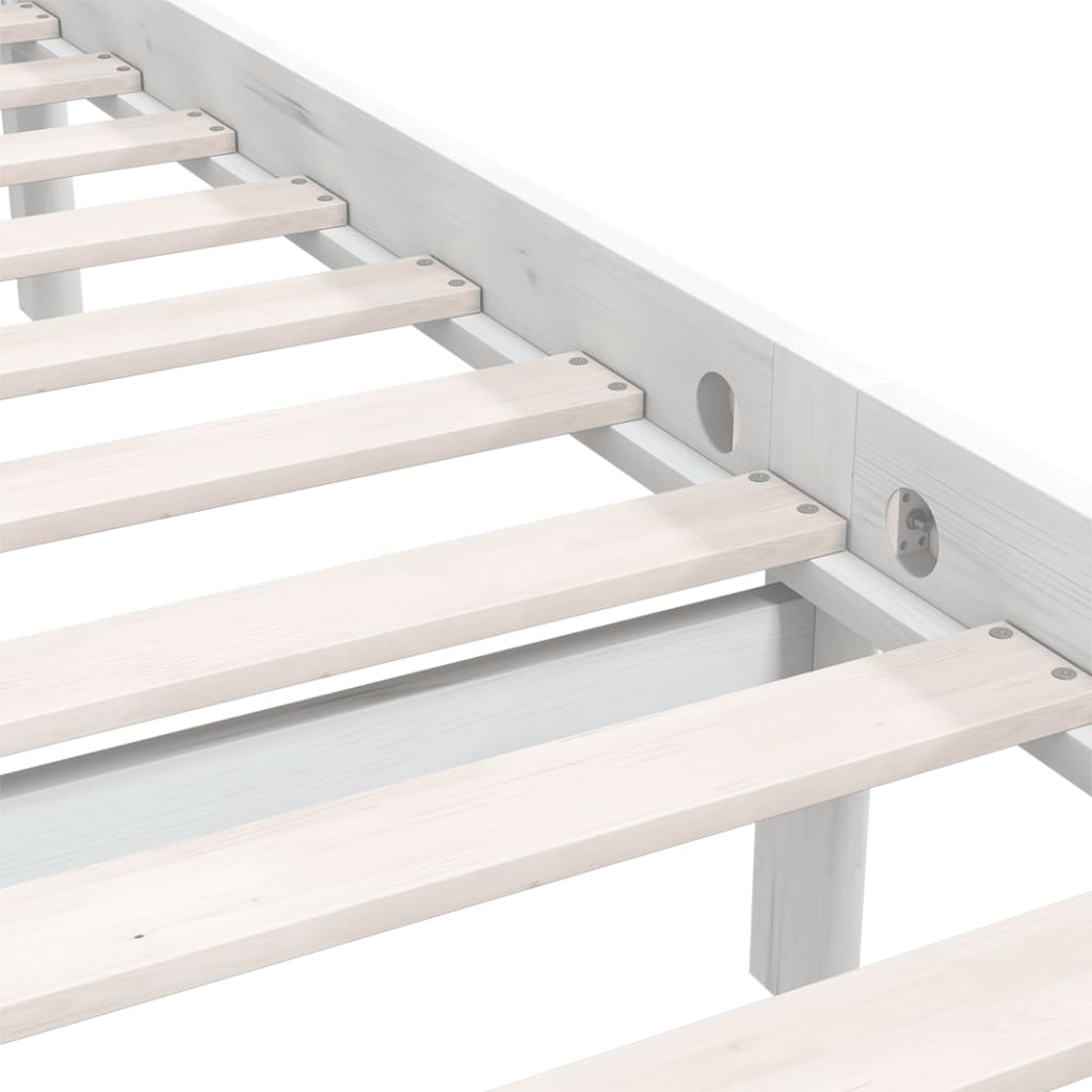 810083 vidaXL Bed Frame without Mattress White Solid Wood 140x200 cm