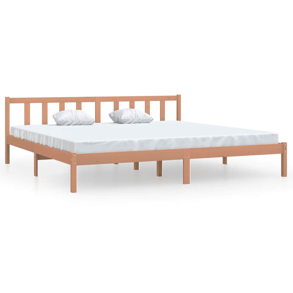 810105 vidaXL Bed Frame without Mattress Honey Brown Solid Wood 200x200 cm
