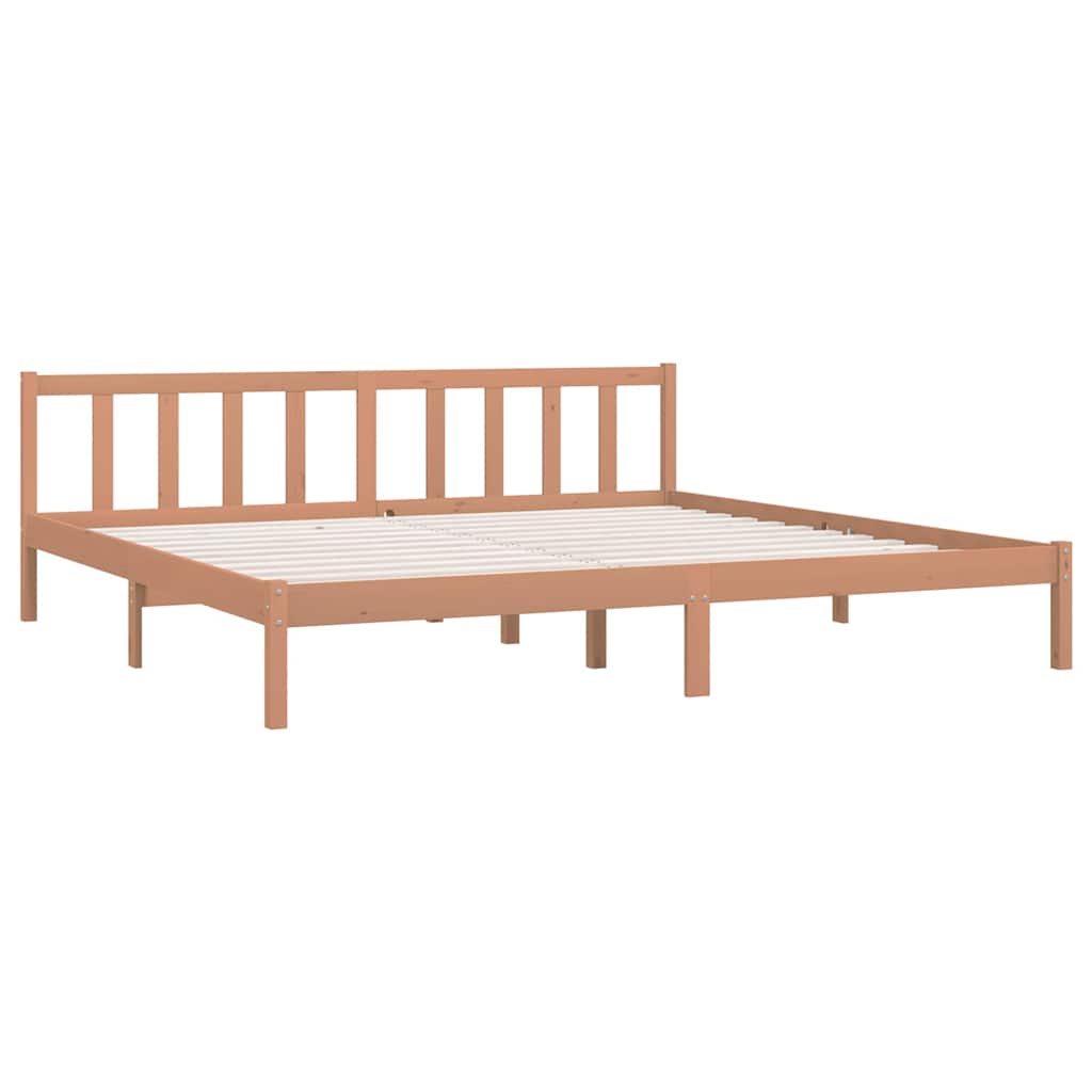 810105 vidaXL Bed Frame without Mattress Honey Brown Solid Wood 200x200 cm