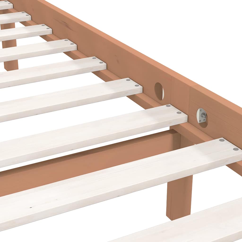 810105 vidaXL Bed Frame without Mattress Honey Brown Solid Wood 200x200 cm