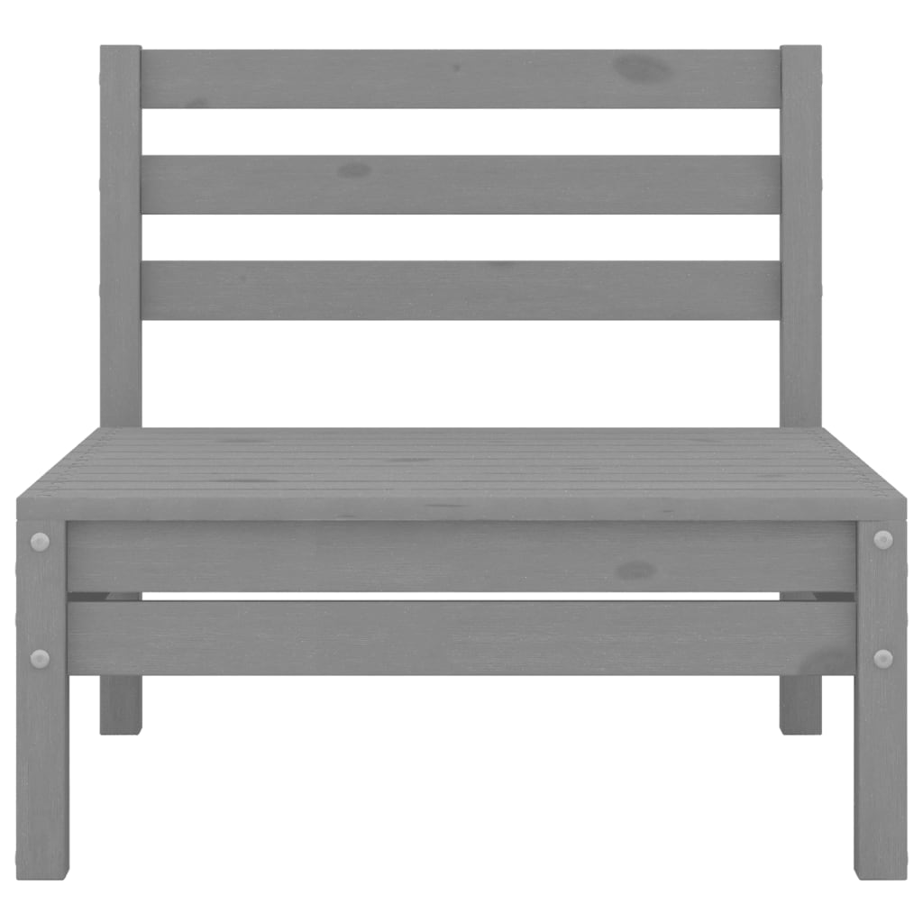 6 Piece Garden Lounge Set Grey Solid Pinewood