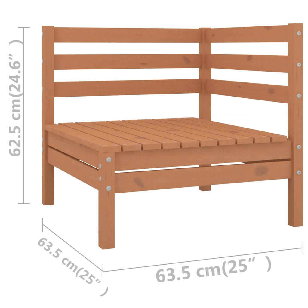 6 Piece Garden Lounge Set Honey Brown Solid Wood Pine