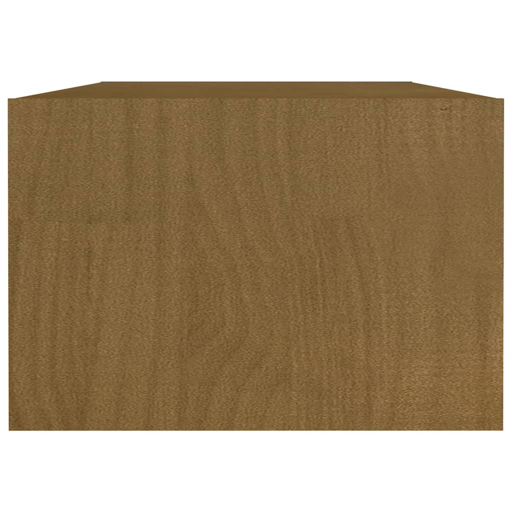 Coffee Table Honey Brown 110x50x34 cm Solid Pinewood