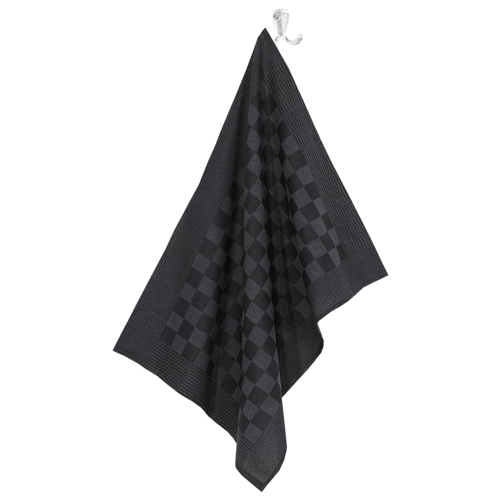 20 Piece Towel Set Black and Grey Cotton