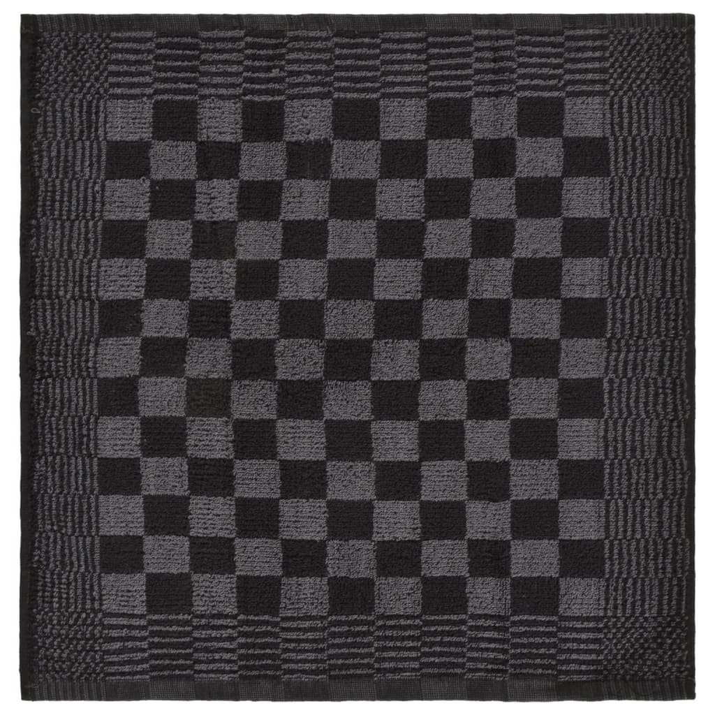 20 Piece Towel Set Black and Grey Cotton