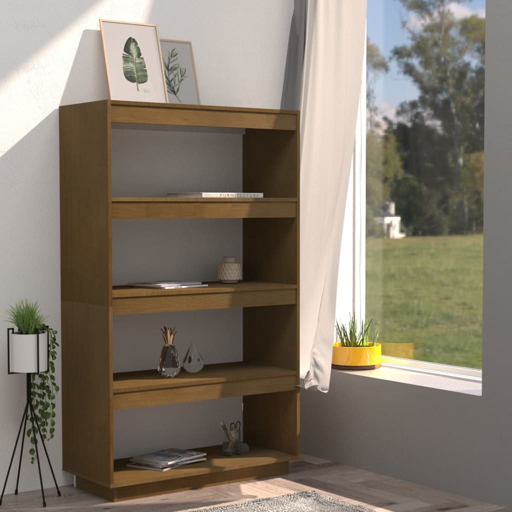 Book Cabinet/Room Divider Honey Brown 80x35x135 cm Solid Pinewood