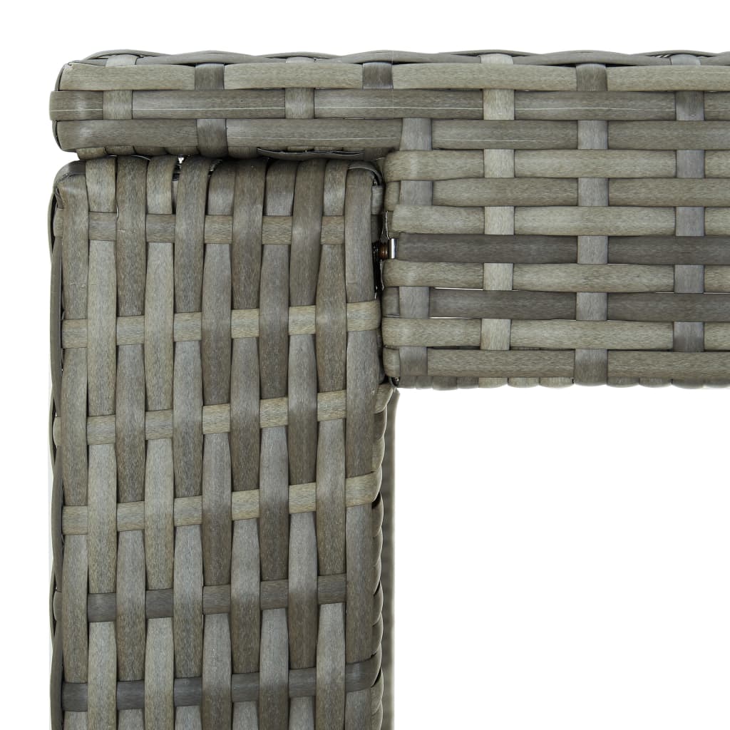 5 Piece Garden Bar Set with Cushions Poly Rattan Grey