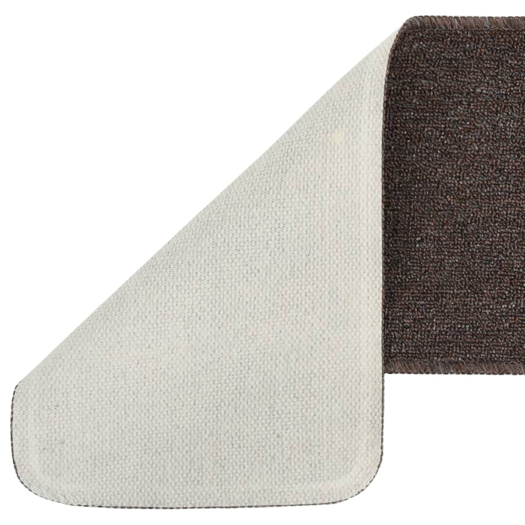 Anti Slip Stair Mats 15 pcs 60x25 cm Brown Rectangular