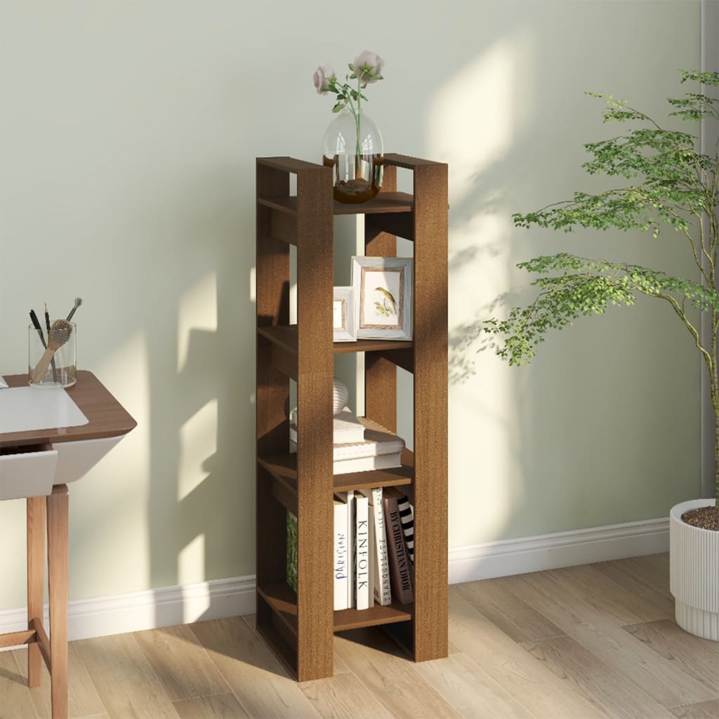 Book Cabinet/Room Divider Honey Brown 41x35x125 cm Solid Wood