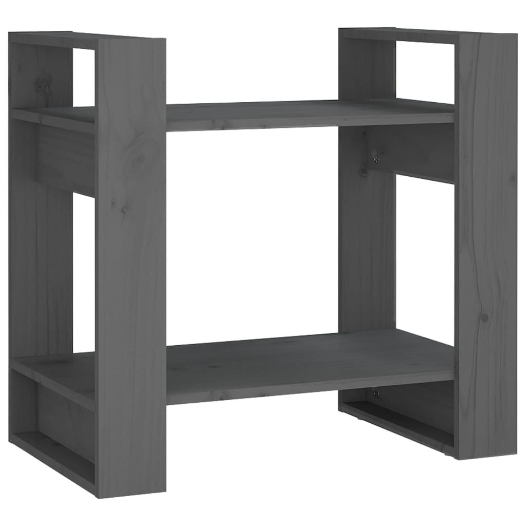 Book Cabinet/Room Divider Grey 60x35x57 cm Solid Wood Pine