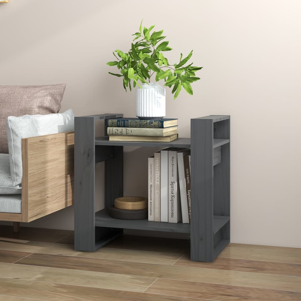 Book Cabinet/Room Divider Grey 60x35x57 cm Solid Wood Pine