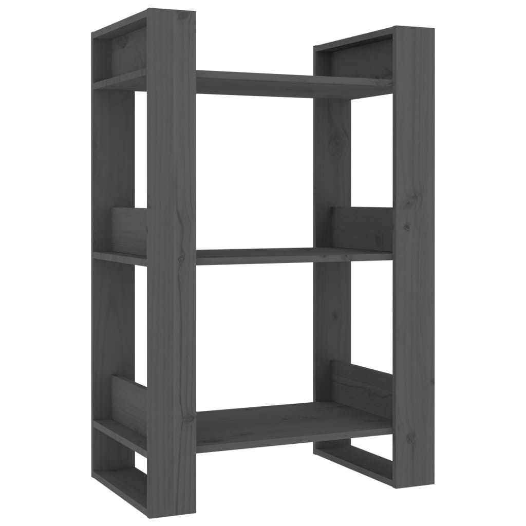 Book Cabinet/Room Divider Grey 60x35x91 cm Solid Wood Pine