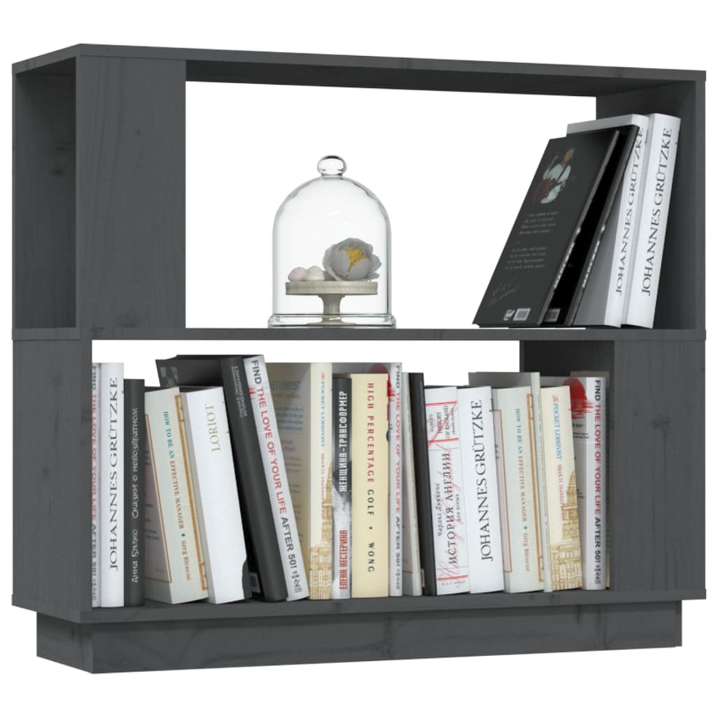 Book Cabinet/Room Divider Grey 80x25x70 cm Solid Wood Pine