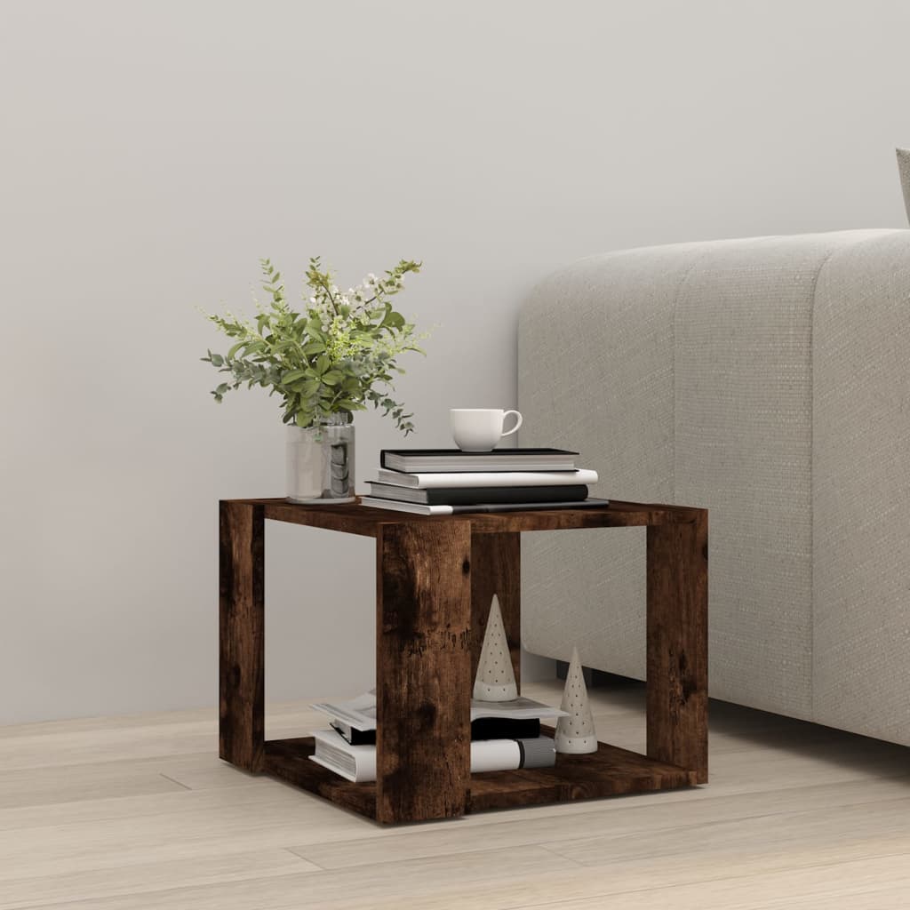 Coffee Table Smoked Oak 40x40x30 cm Engineered Wood