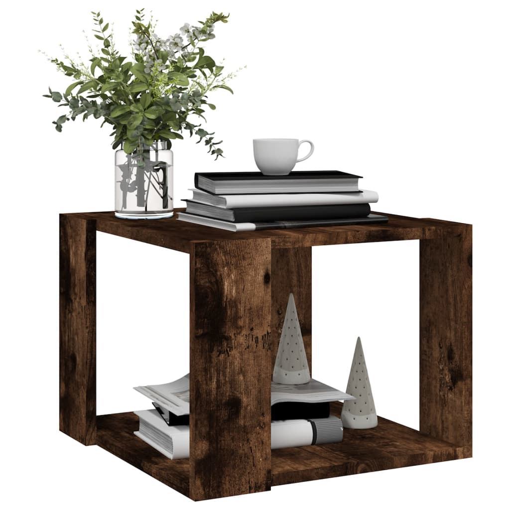 Coffee Table Smoked Oak 40x40x30 cm Engineered Wood