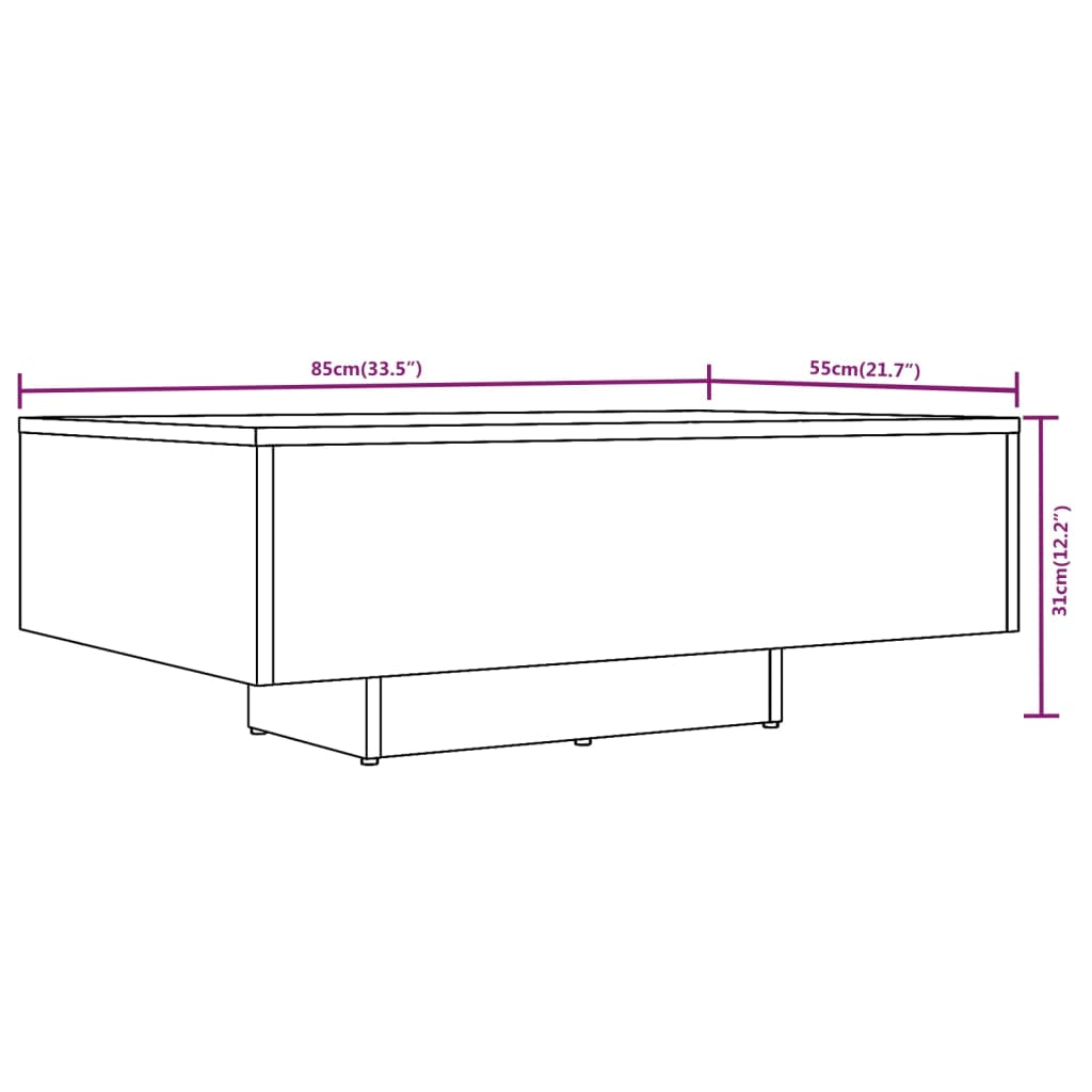 Coffee Table Grey Sonoma 85x55x31 cm Engineered Wood