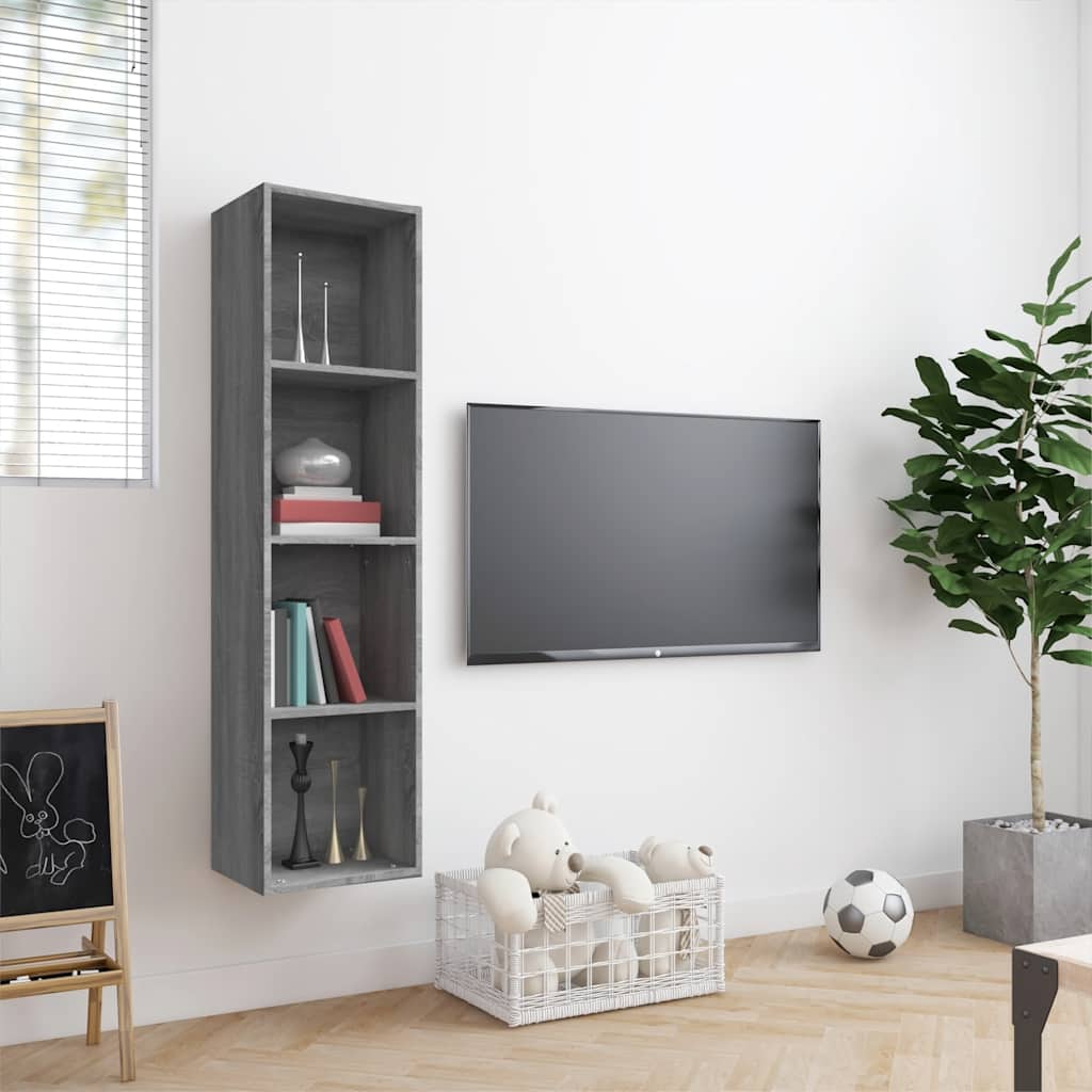 Book Cabinet/TV Cabinet Grey Sonoma 143x30x36cm Engineered Wood