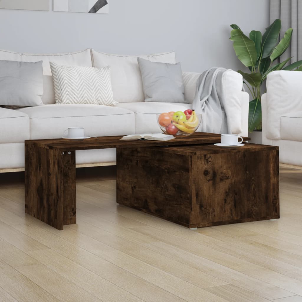 Coffee Table Smoked Oak 150x50x35 cm Engineered Wood