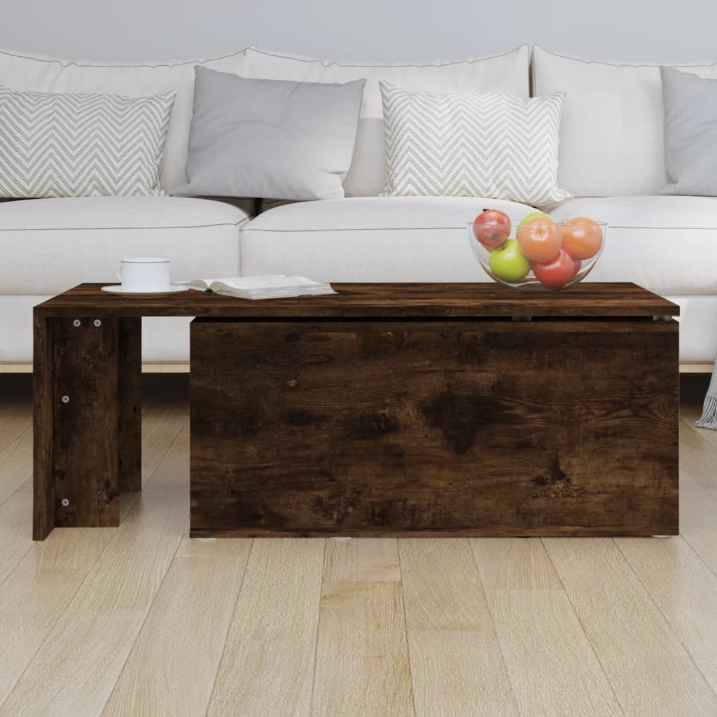 Coffee Table Smoked Oak 150x50x35 cm Engineered Wood