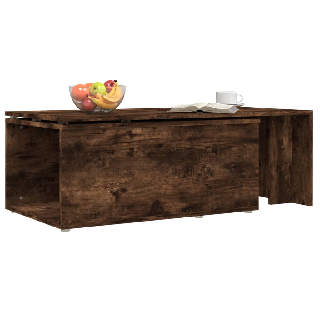 Coffee Table Smoked Oak 150x50x35 cm Engineered Wood