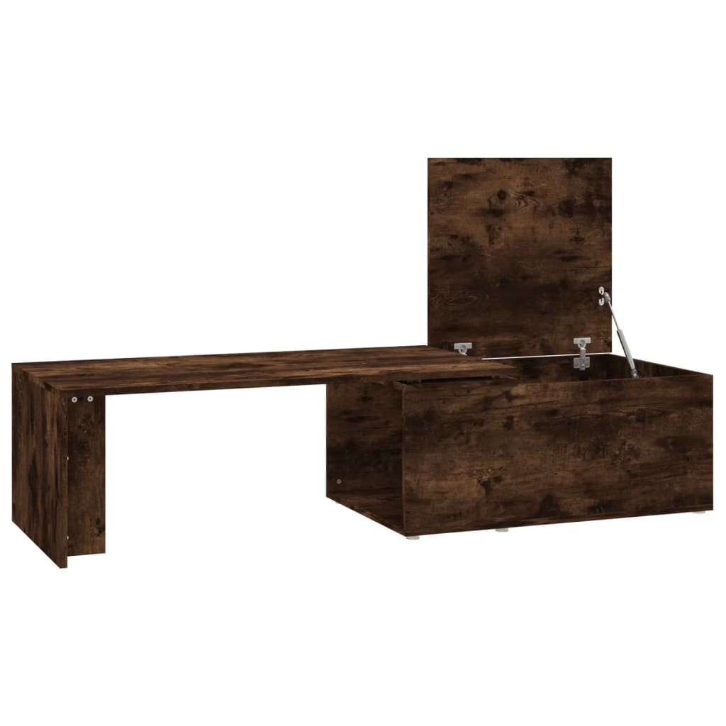 Coffee Table Smoked Oak 150x50x35 cm Engineered Wood