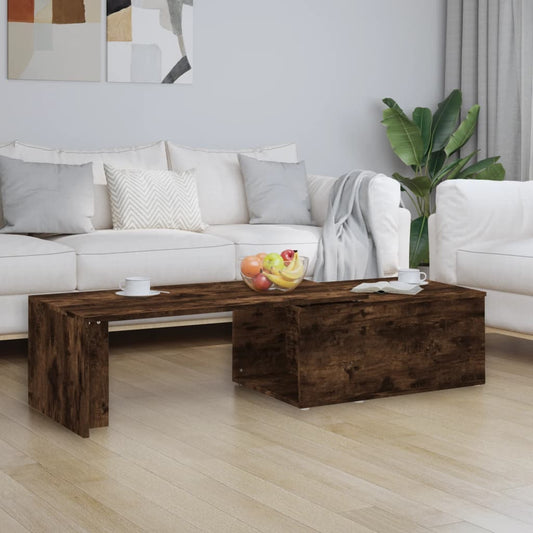 Coffee Table Smoked Oak 150x50x35 cm Engineered Wood