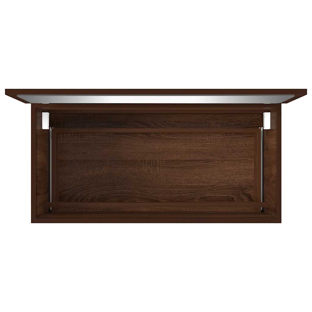 2 Piece Bathroom Furniture Set Brown Oak Engineered Wood