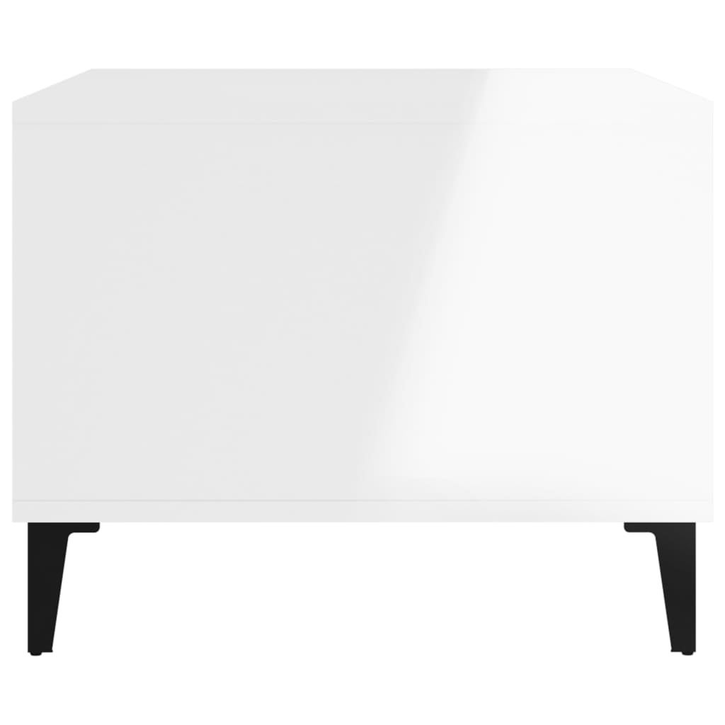 Coffee Table High Gloss White 60x50x40 cm Engineered Wood