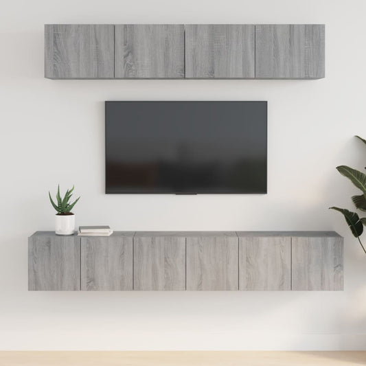 5 Piece TV Cabinet Set Grey Sonoma Engineered Wood