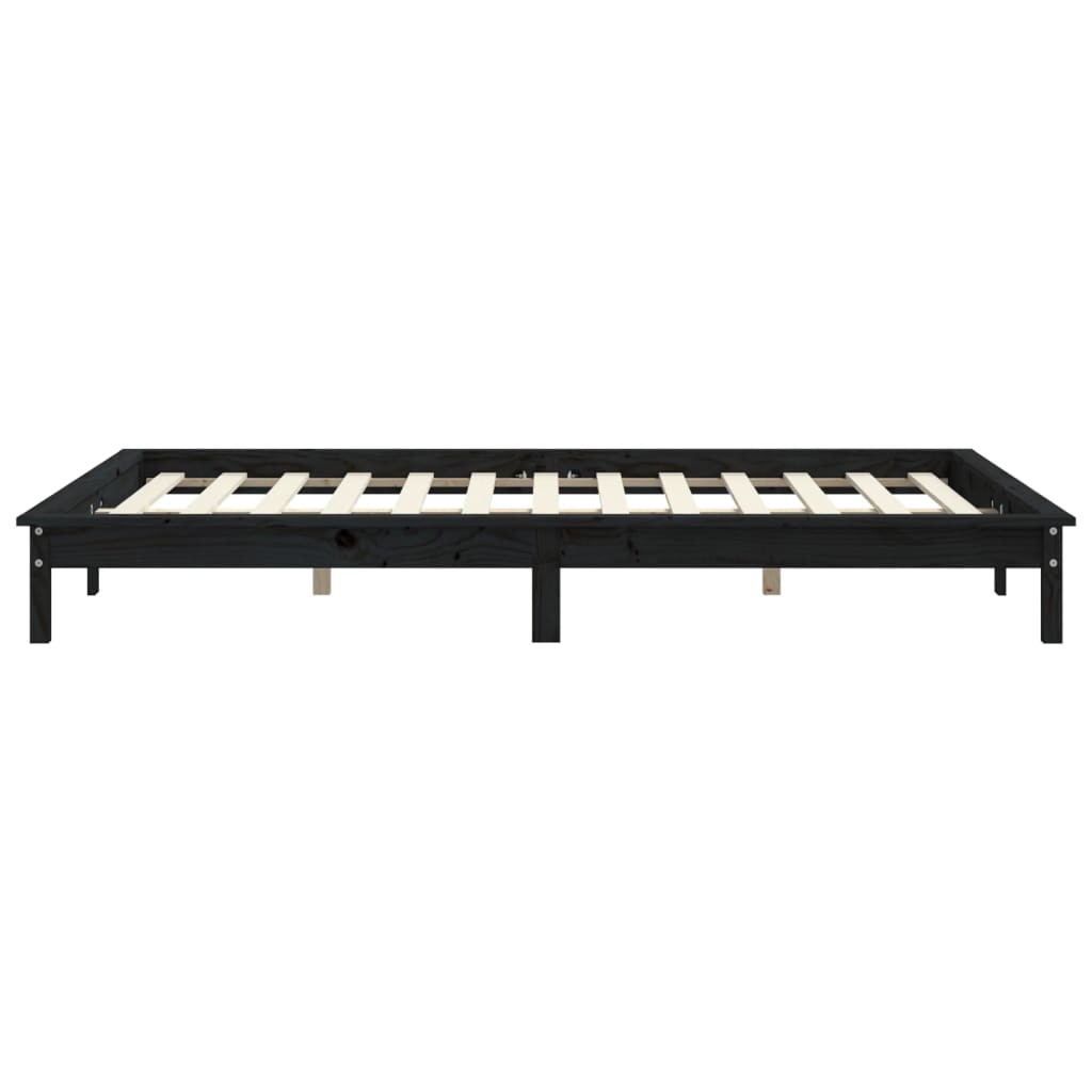 820555 vidaXL Bed Frame without Mattress Black 160x200 cm Solid Wood