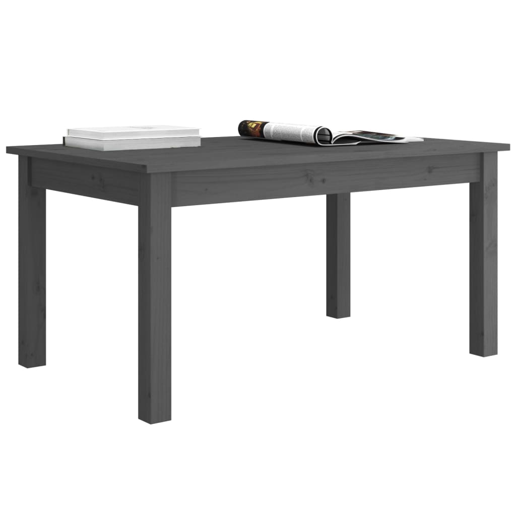 Coffee Table Grey 80x50x40 cm Solid Wood Pine