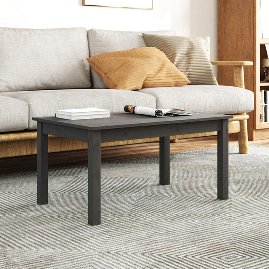 Coffee Table Grey 80x50x40 cm Solid Wood Pine