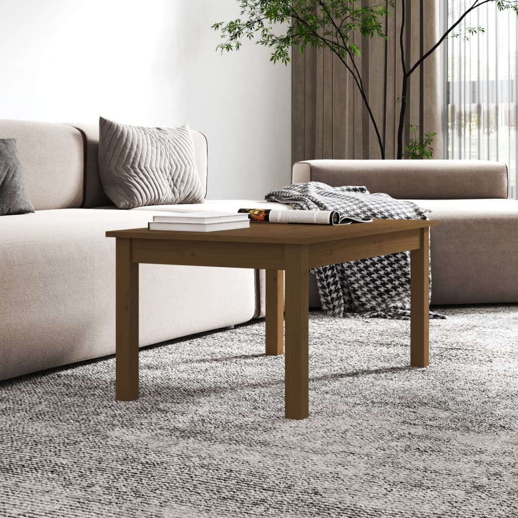 Coffee Table Honey Brown 80x50x40 cm Solid Wood Pine
