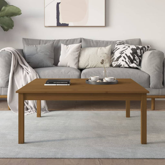 Coffee Table Honey Brown 100x100x40 cm Solid Wood Pine