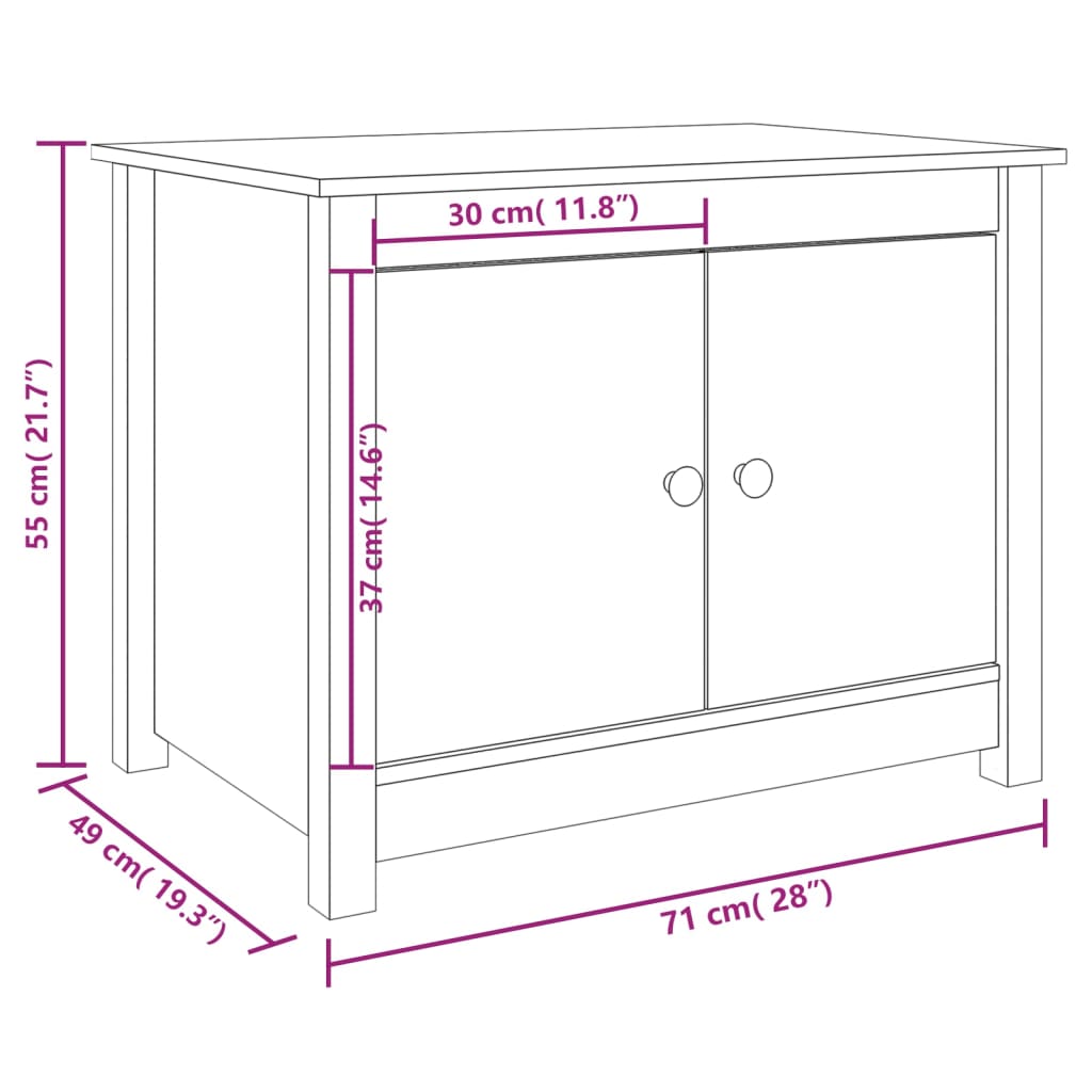 Coffee Table Honey Brown 71x49x55 cm Solid Wood Pine