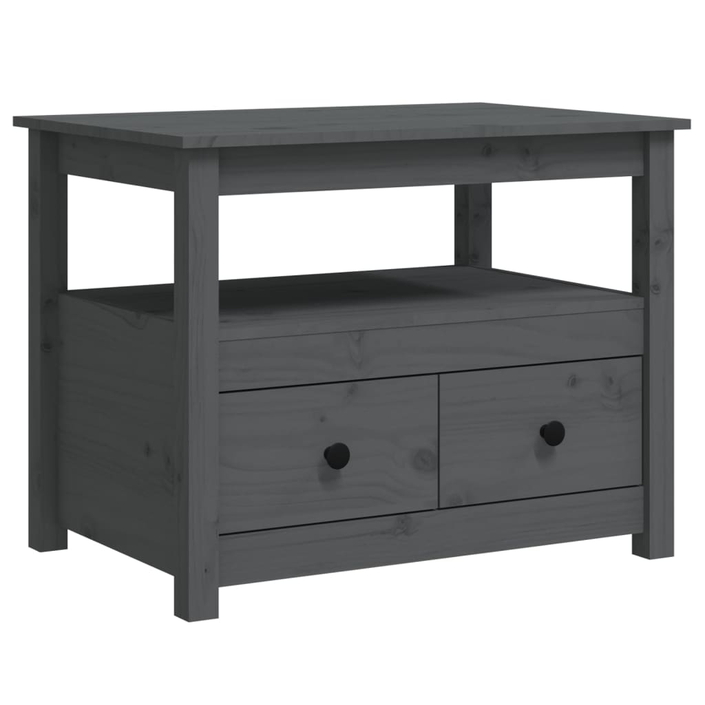 Coffee Table Grey 71x49x55 cm Solid Wood Pine